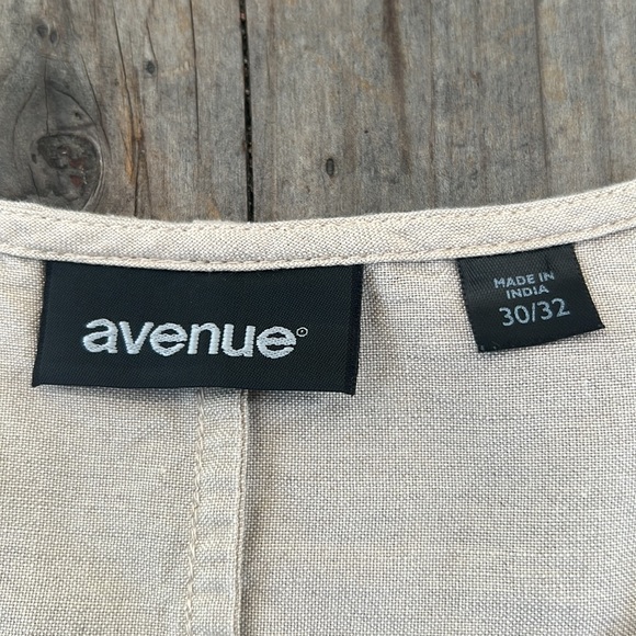 Linen/Rayon Avenue 3/4 sleeve Abalone Button Up Classic Timeless Tunic size 32 - Picture 7 of 11